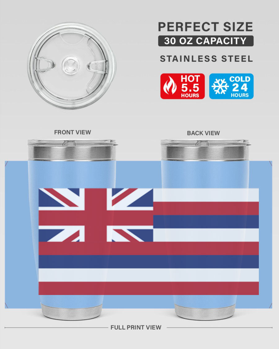 Hawaii 41# Tumbler showcasing double wall vacuum insulation and vibrant design, perfect for hot and cold beverages.