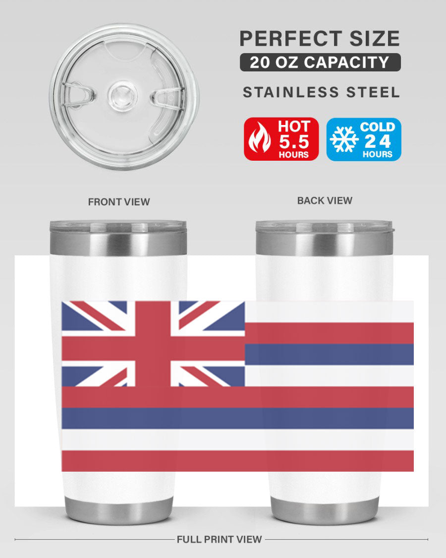 Hawaii 41# Tumbler showcasing double wall vacuum insulation and vibrant design, perfect for hot and cold beverages.