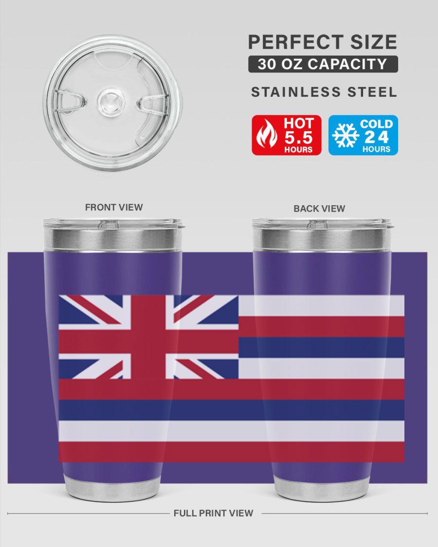 Hawaii 41# Tumbler showcasing double wall vacuum insulation and vibrant design, perfect for hot and cold beverages.