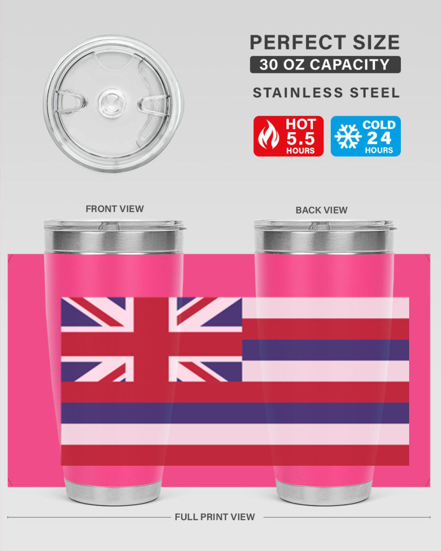 Hawaii 41# Tumbler showcasing double wall vacuum insulation and vibrant design, perfect for hot and cold beverages.
