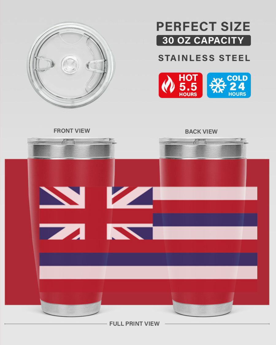Hawaii 41# Tumbler showcasing double wall vacuum insulation and vibrant design, perfect for hot and cold beverages.