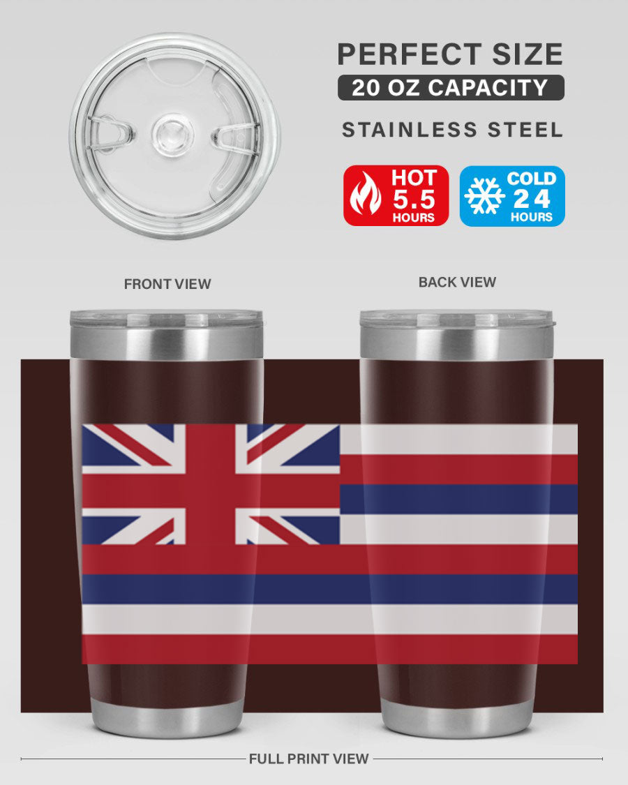 Hawaii 41# Tumbler showcasing double wall vacuum insulation and vibrant design, perfect for hot and cold beverages.