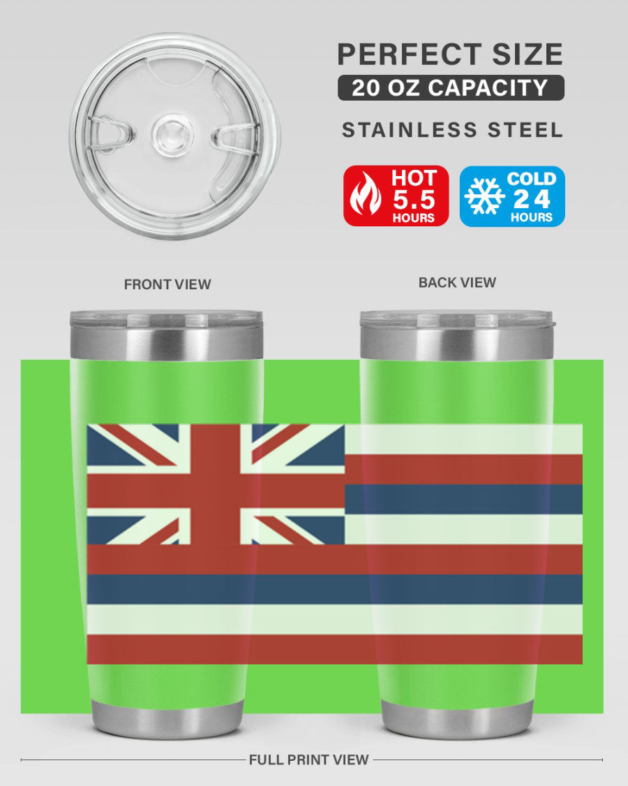 Hawaii 41# Tumbler showcasing double wall vacuum insulation and vibrant design, perfect for hot and cold beverages.