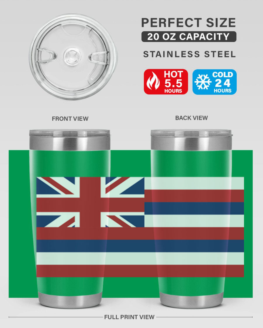 Hawaii 41# Tumbler showcasing double wall vacuum insulation and vibrant design, perfect for hot and cold beverages.