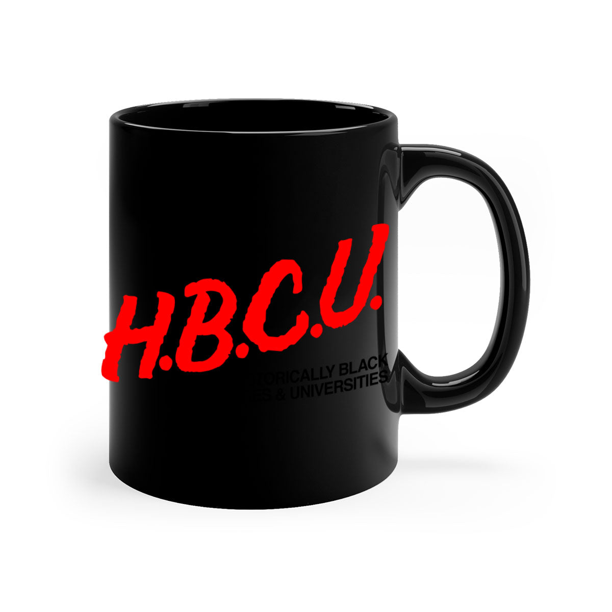 HBCU Dare 140# Mug featuring a glossy finish, colored handle, and interior, available in multiple colors and sizes.