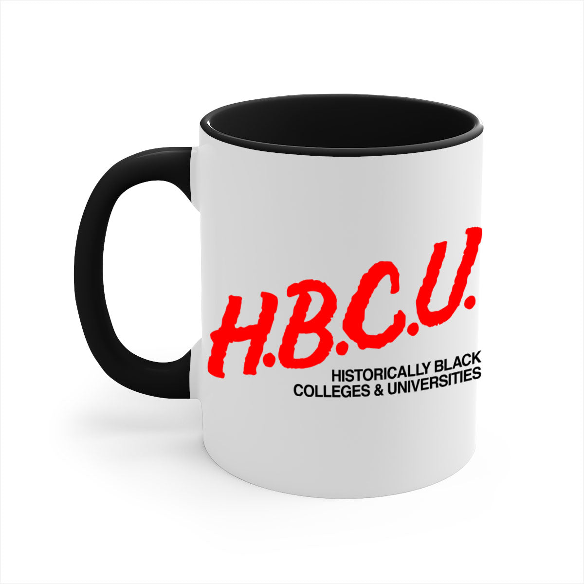 HBCU Dare 140# Mug featuring a glossy finish, colored handle, and interior, available in multiple colors and sizes.