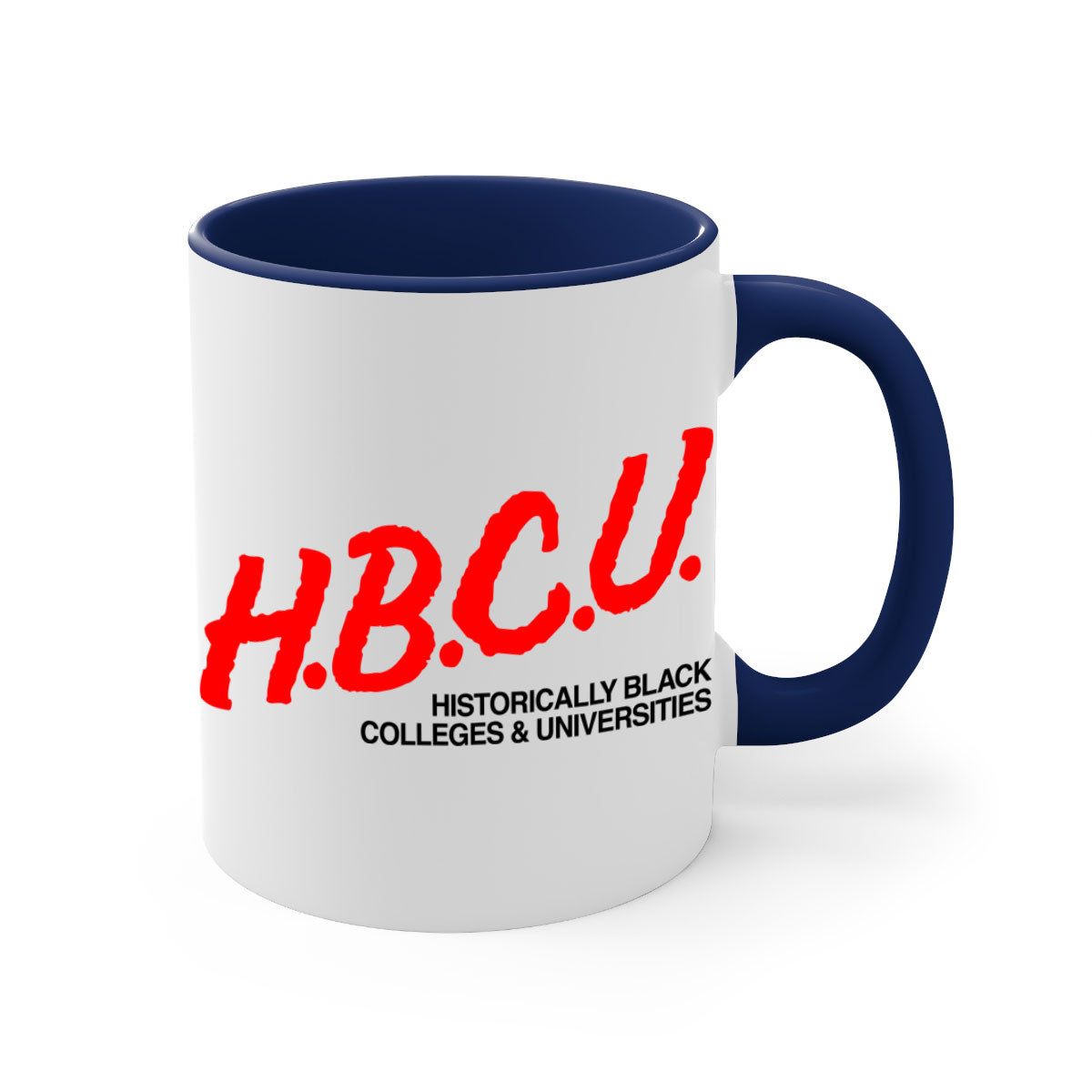 HBCU Dare 140# Mug featuring a glossy finish, colored handle, and interior, available in multiple colors and sizes.