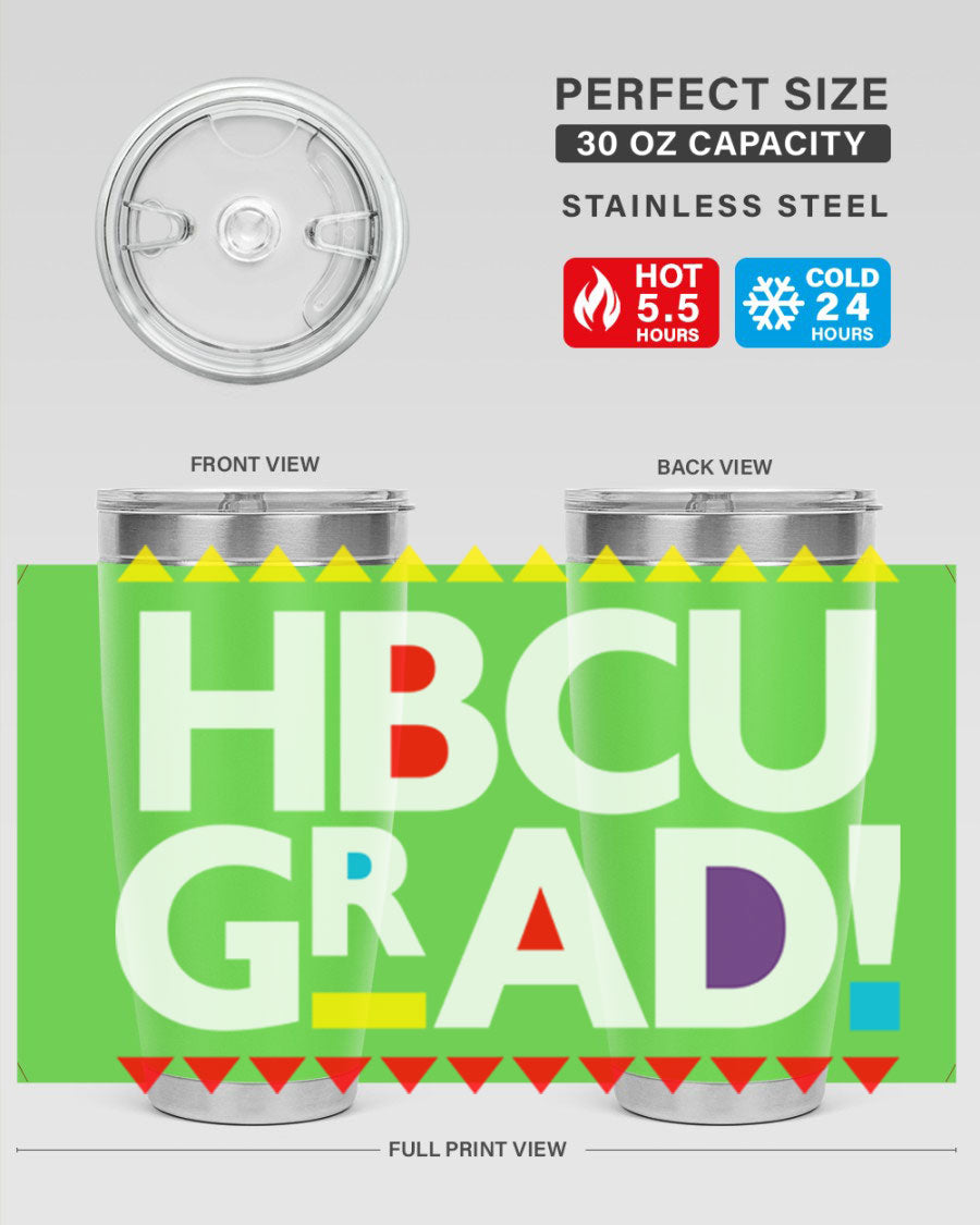 HBCU Grad Cotton Tank featuring bold black words and phrases, showcasing pride in HBCU education.