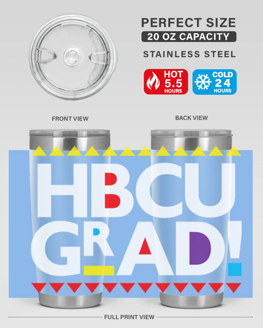 HBCU Grad Cotton Tank featuring bold black words and phrases, showcasing pride in HBCU education.