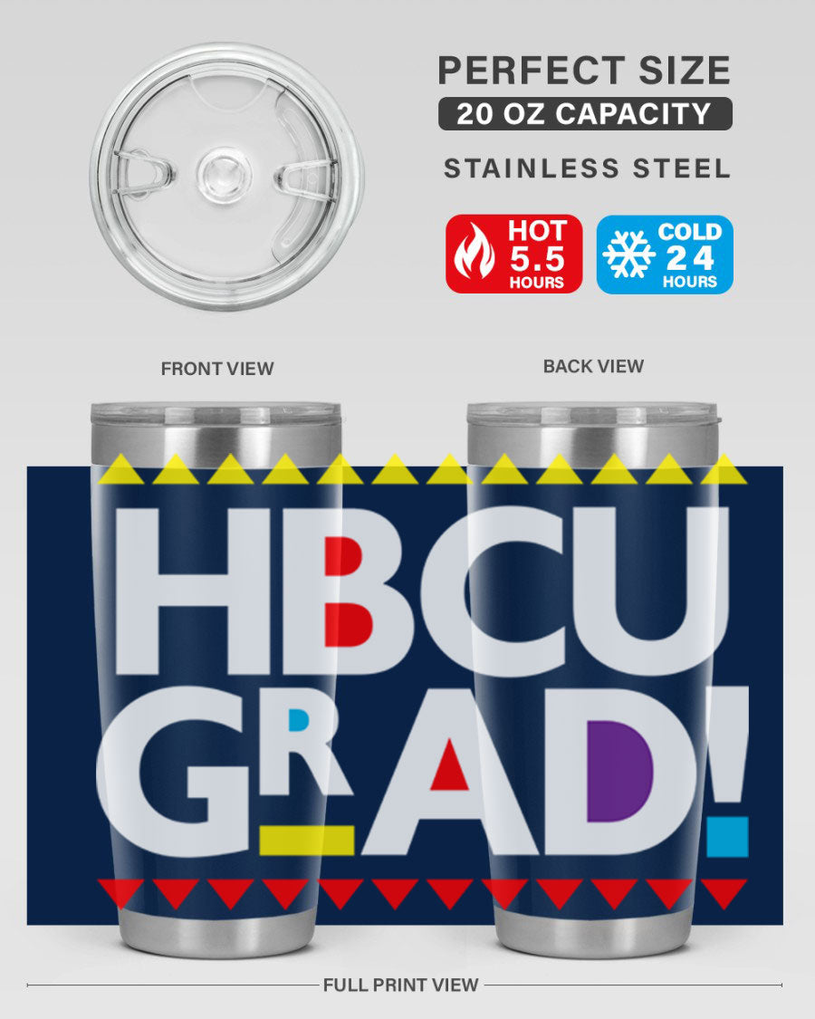 HBCU Grad Cotton Tank featuring bold black words and phrases, showcasing pride in HBCU education.