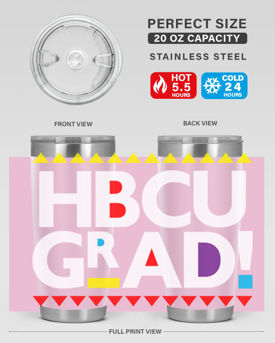 HBCU Grad Cotton Tank featuring bold black words and phrases, showcasing pride in HBCU education.