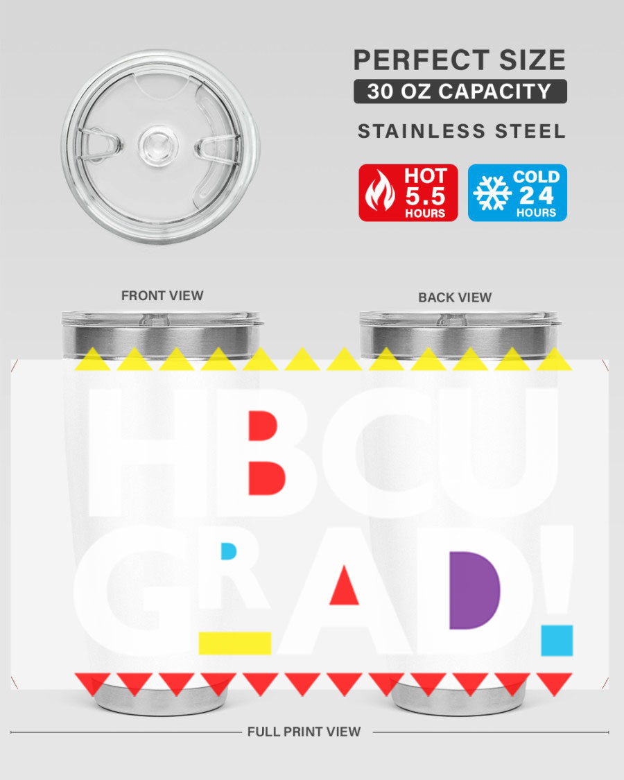 HBCU Grad Cotton Tank featuring bold black words and phrases, showcasing pride in HBCU education.