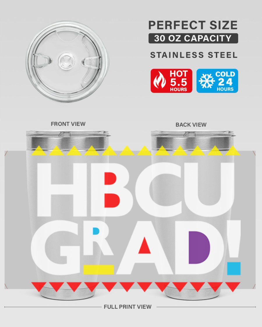 HBCU Grad Cotton Tank featuring bold black words and phrases, showcasing pride in HBCU education.