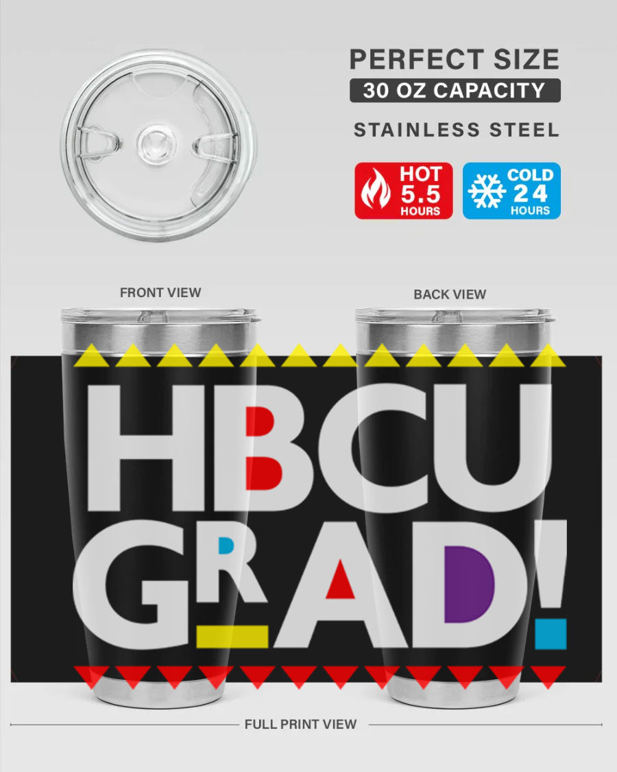 HBCU Grad Cotton Tank featuring bold black words and phrases, showcasing pride in HBCU education.