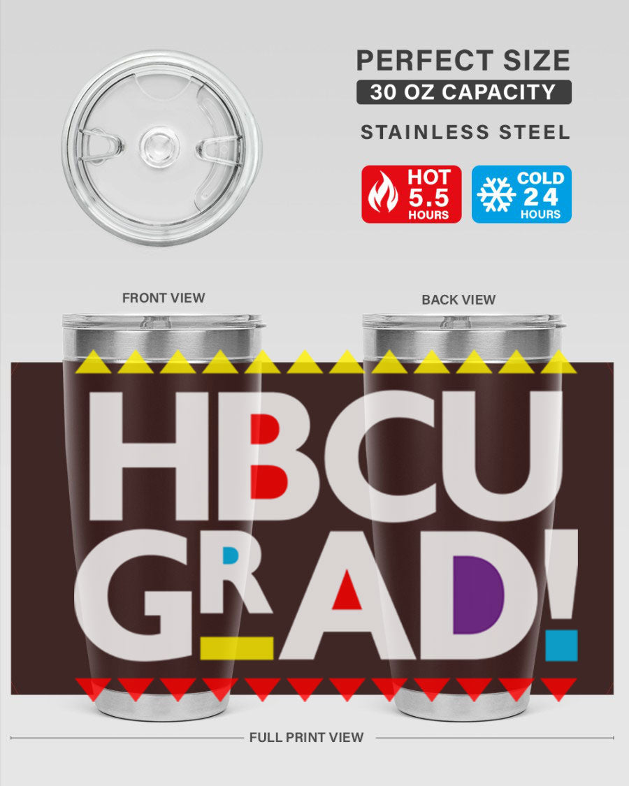 HBCU Grad Cotton Tank featuring bold black words and phrases, showcasing pride in HBCU education.