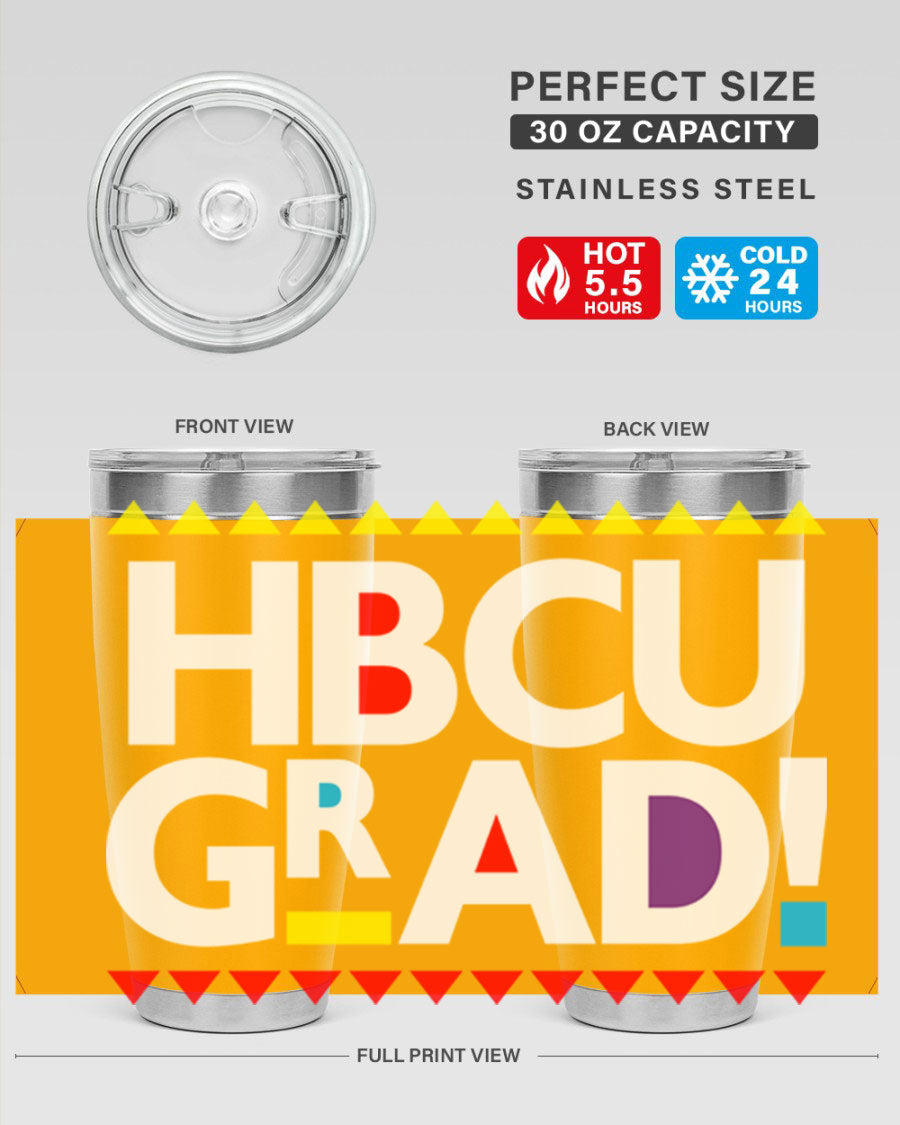 HBCU Grad Cotton Tank featuring bold black words and phrases, showcasing pride in HBCU education.