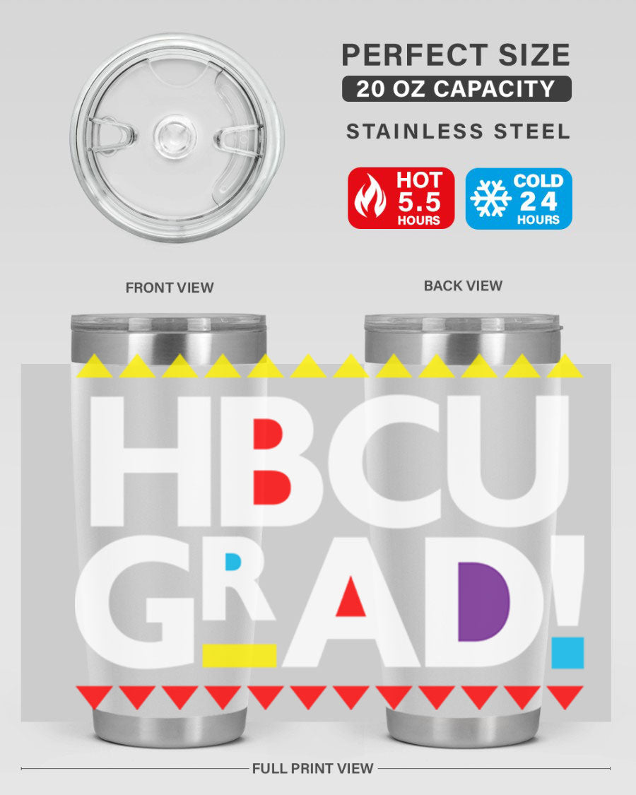 HBCU Grad Cotton Tank featuring bold black words and phrases, showcasing pride in HBCU education.