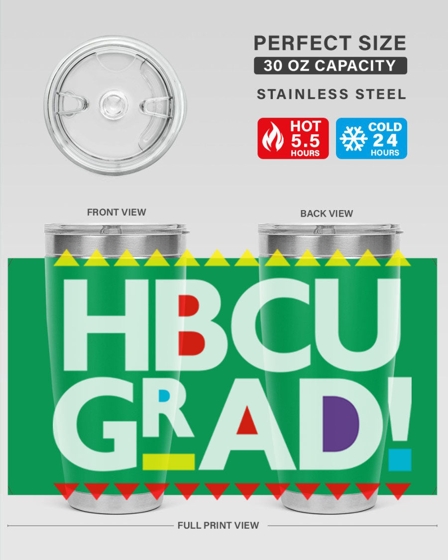 HBCU Grad Cotton Tank featuring bold black words and phrases, showcasing pride in HBCU education.