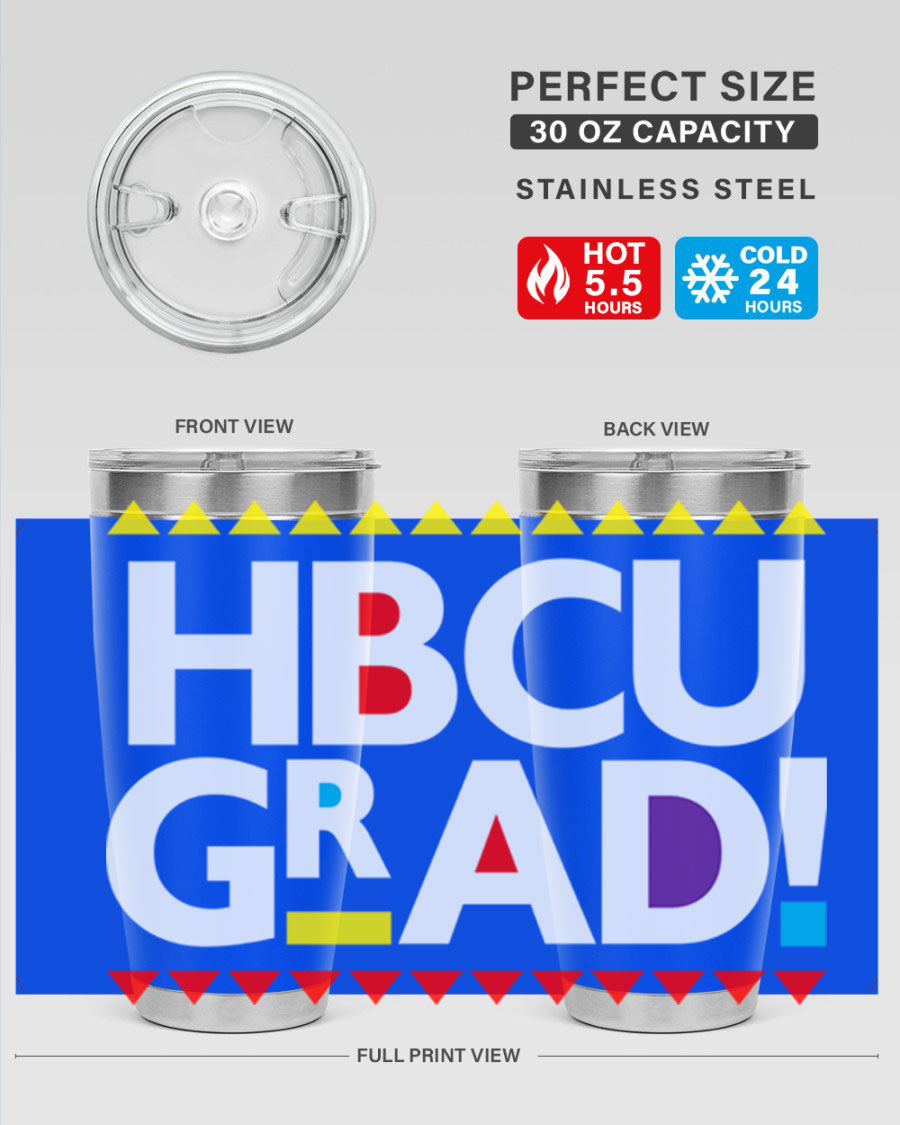 HBCU Grad Cotton Tank featuring bold black words and phrases, showcasing pride in HBCU education.