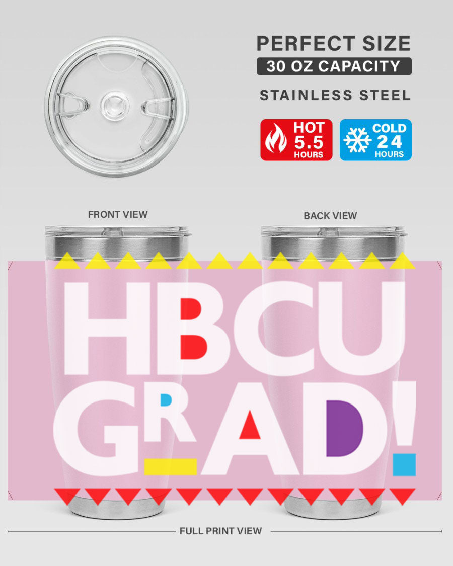 HBCU Grad Cotton Tank featuring bold black words and phrases, showcasing pride in HBCU education.