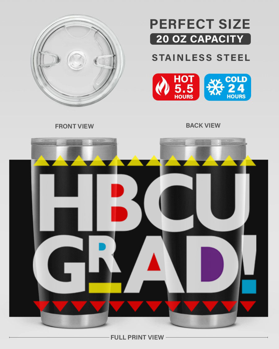 HBCU Grad Cotton Tank featuring bold black words and phrases, showcasing pride in HBCU education.