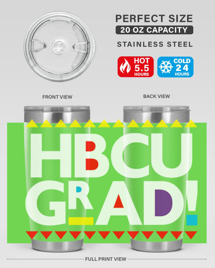 HBCU Grad Cotton Tank featuring bold black words and phrases, showcasing pride in HBCU education.