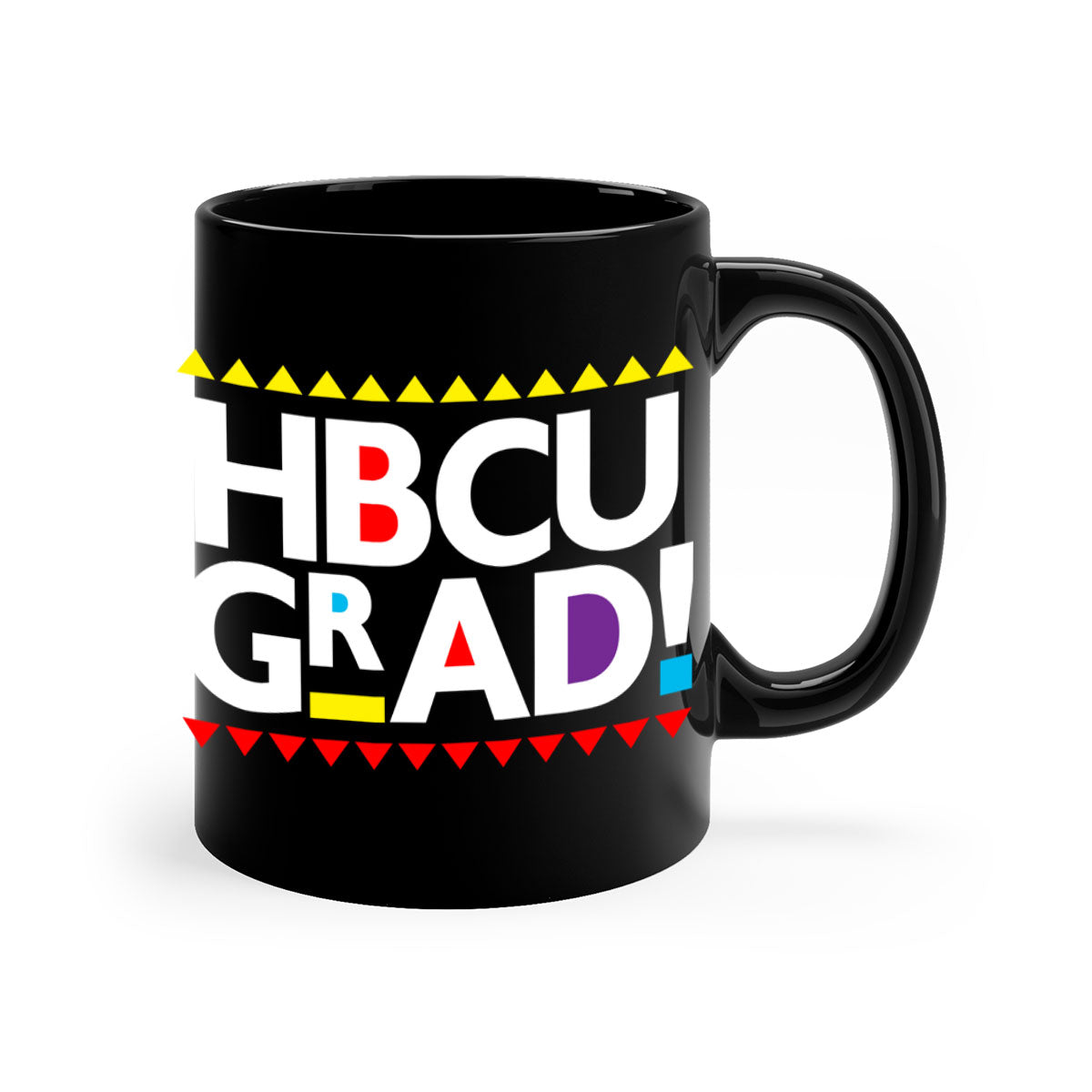 HBCU Grad 134# Mug featuring a glossy finish with a colored handle and interior, available in multiple colors.
