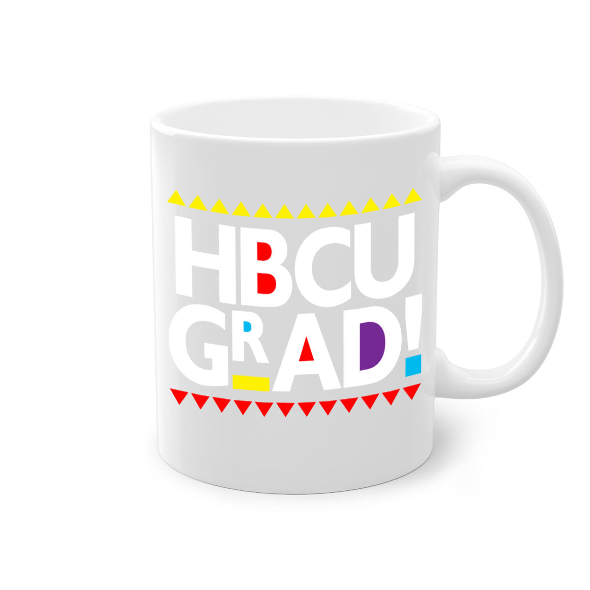 HBCU Grad 134# Mug featuring a glossy finish with a colored handle and interior, available in multiple colors.