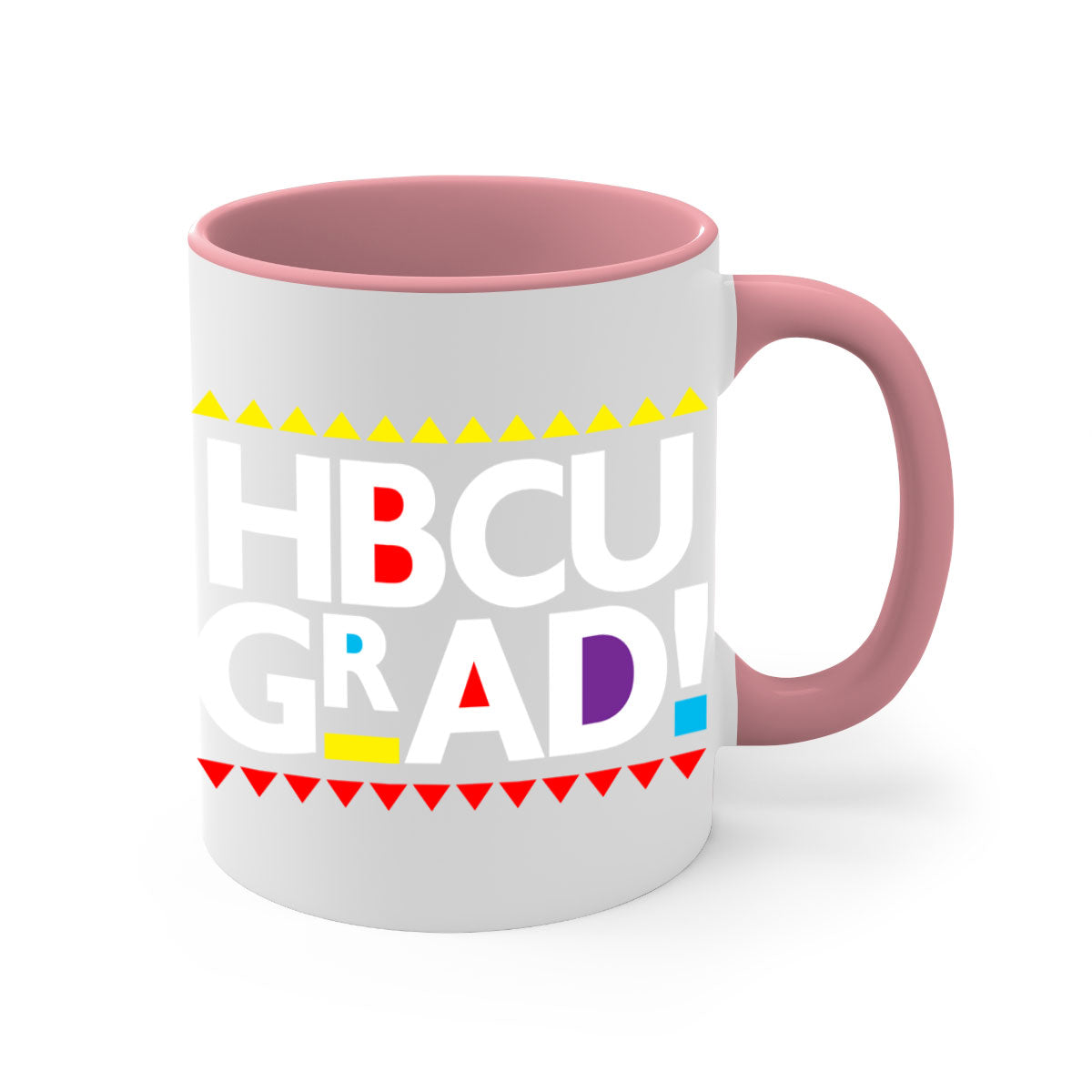 HBCU Grad 134# Mug featuring a glossy finish with a colored handle and interior, available in multiple colors.