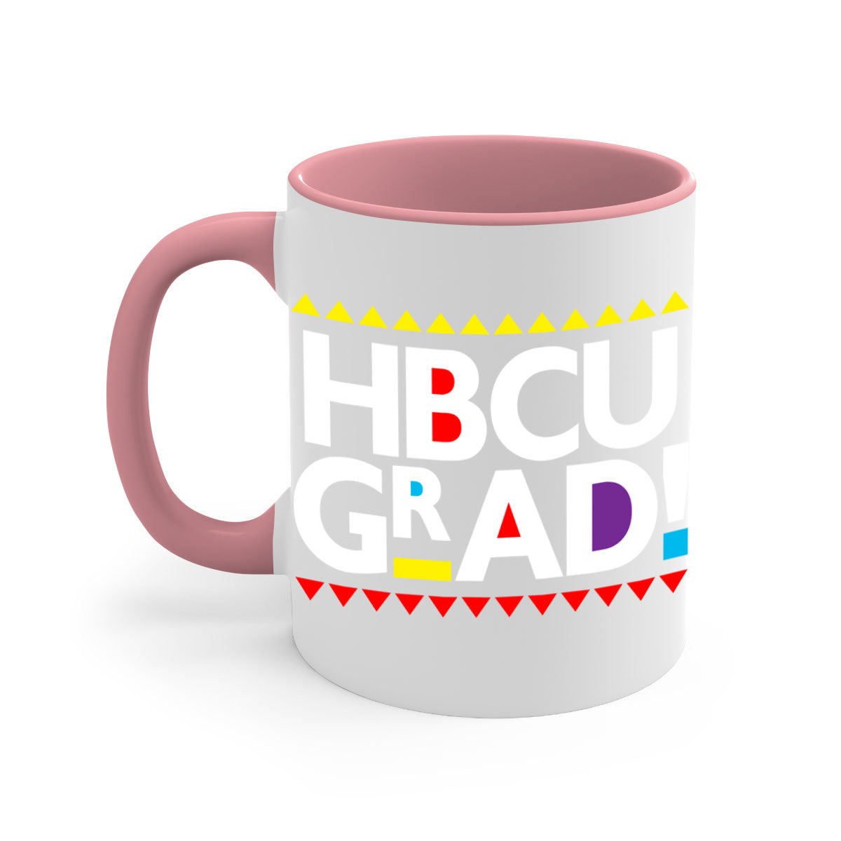 HBCU Grad 134# Mug featuring a glossy finish with a colored handle and interior, available in multiple colors.