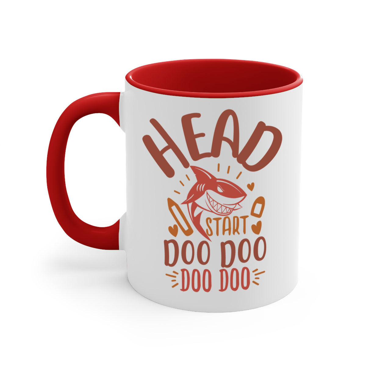 Head Start Doo Doo Mug with colorful handle and glossy finish, available in multiple colors and sizes.