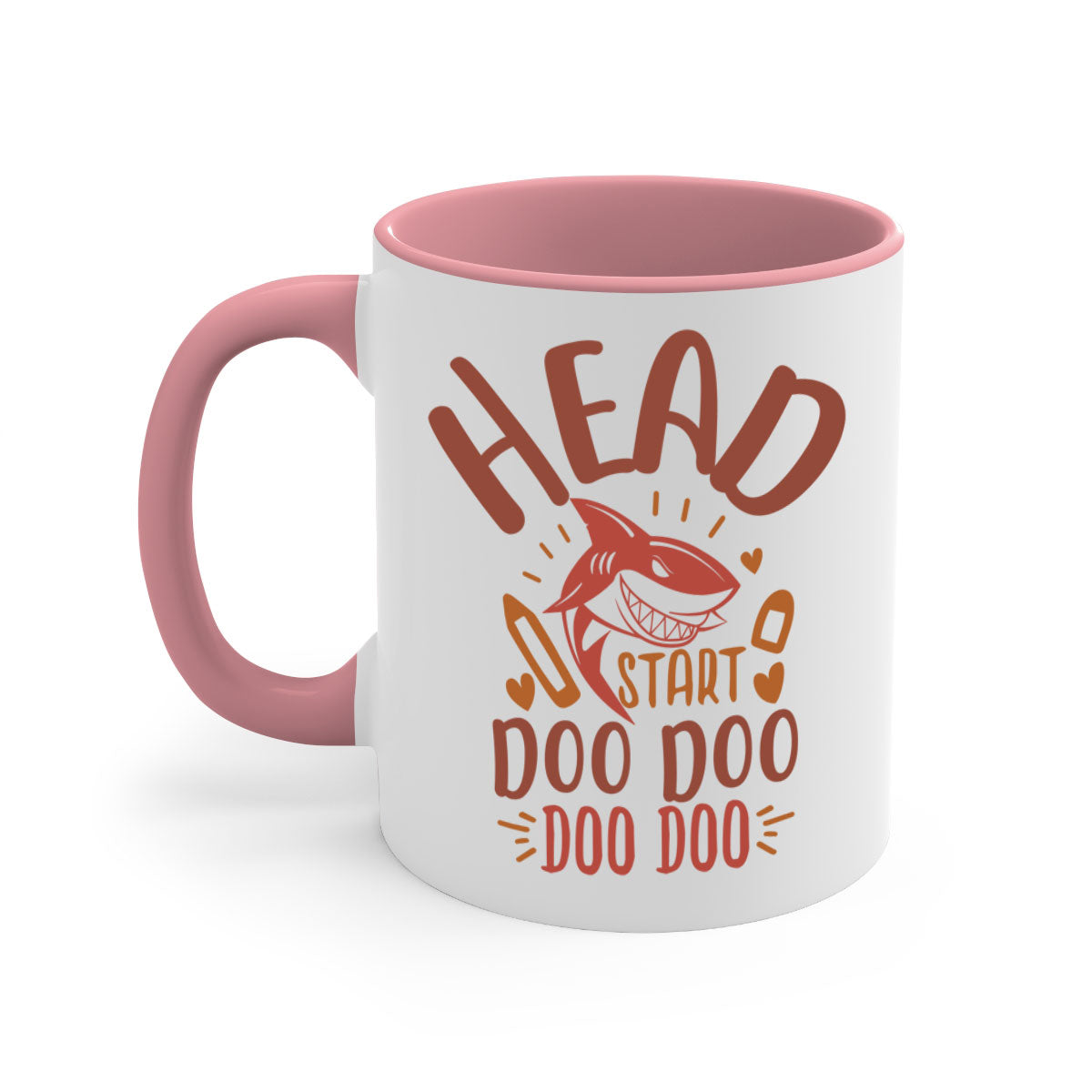Head Start Doo Doo Mug with colorful handle and glossy finish, available in multiple colors and sizes.