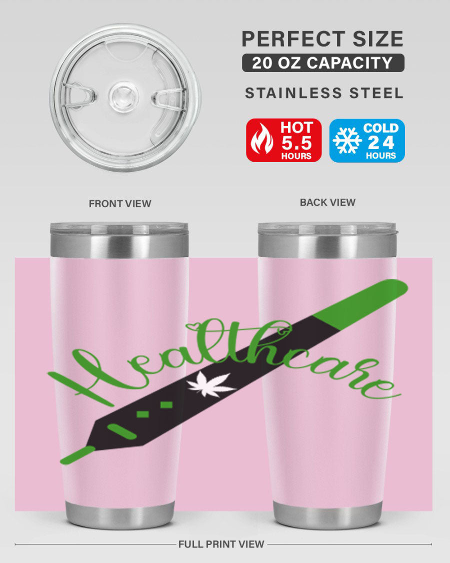 Health care weed 104# tumbler, a double wall vacuum stainless steel tumbler with copper lining, designed to keep beverages hot or cold.