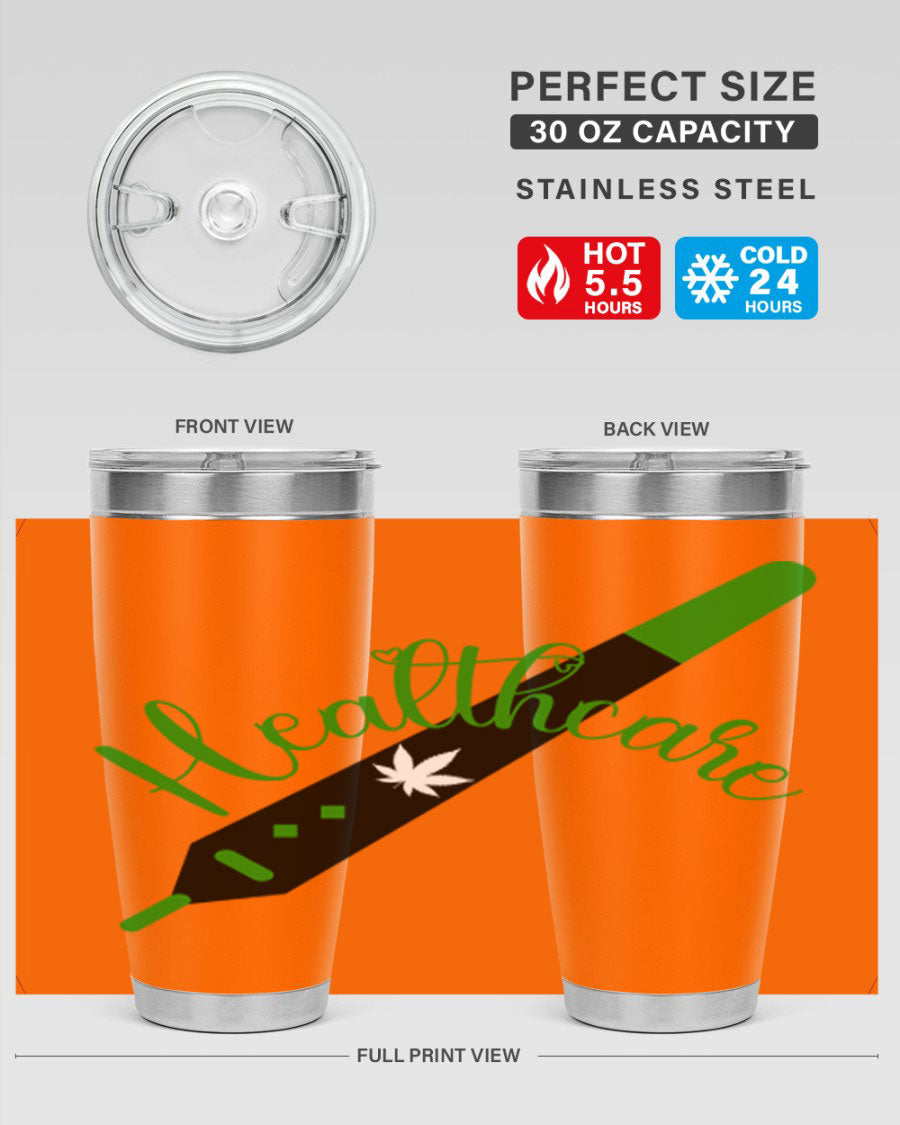Health care weed 104# tumbler, a double wall vacuum stainless steel tumbler with copper lining, designed to keep beverages hot or cold.