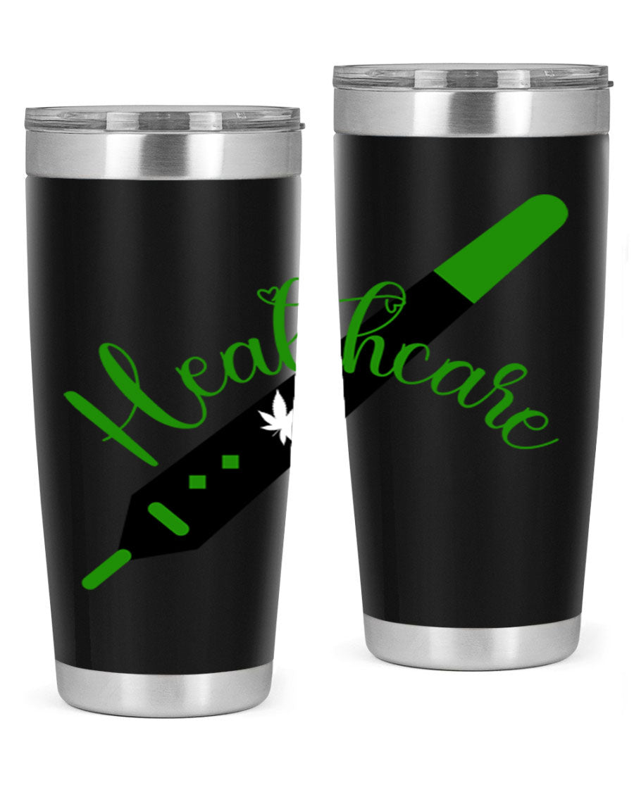 Health care weed 104# tumbler, a double wall vacuum stainless steel tumbler with copper lining, designed to keep beverages hot or cold.