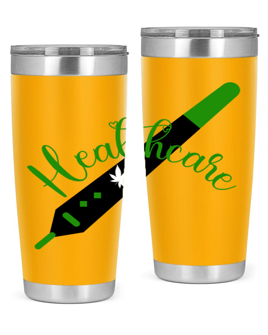 Health care weed 104# tumbler, a double wall vacuum stainless steel tumbler with copper lining, designed to keep beverages hot or cold.