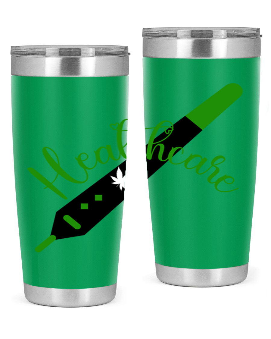 Health care weed 104# tumbler, a double wall vacuum stainless steel tumbler with copper lining, designed to keep beverages hot or cold.