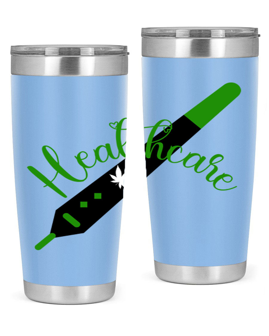 Health care weed 104# tumbler, a double wall vacuum stainless steel tumbler with copper lining, designed to keep beverages hot or cold.