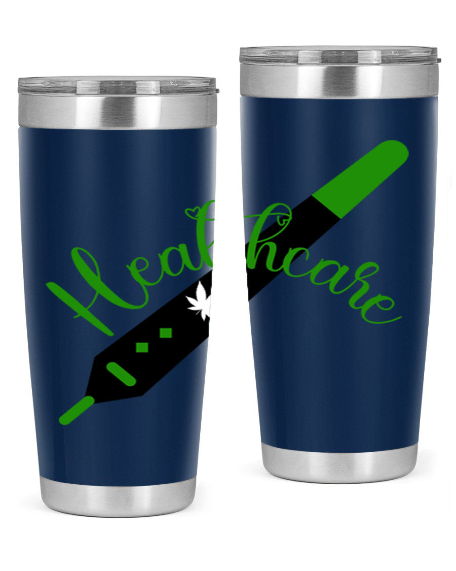 Health care weed 104# tumbler, a double wall vacuum stainless steel tumbler with copper lining, designed to keep beverages hot or cold.