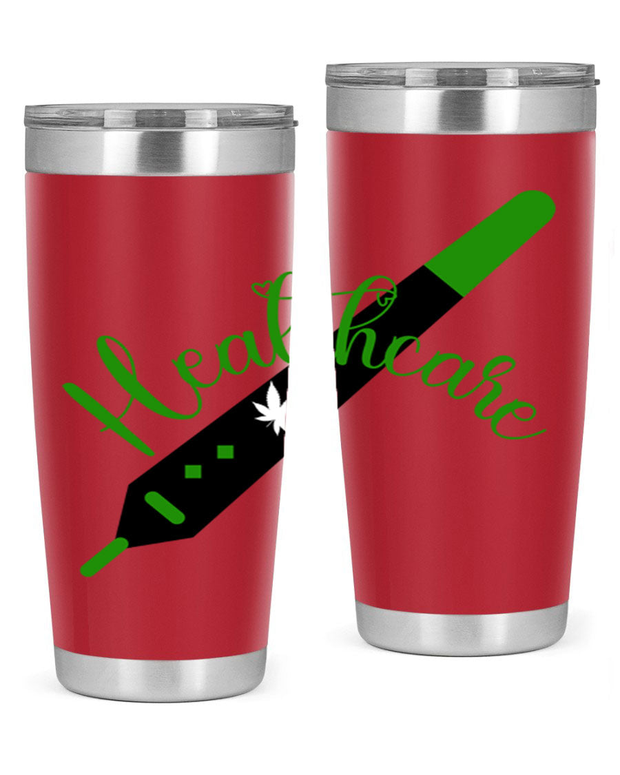 Health care weed 104# tumbler, a double wall vacuum stainless steel tumbler with copper lining, designed to keep beverages hot or cold.