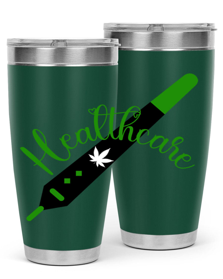 Health care weed 104# tumbler, a double wall vacuum stainless steel tumbler with copper lining, designed to keep beverages hot or cold.