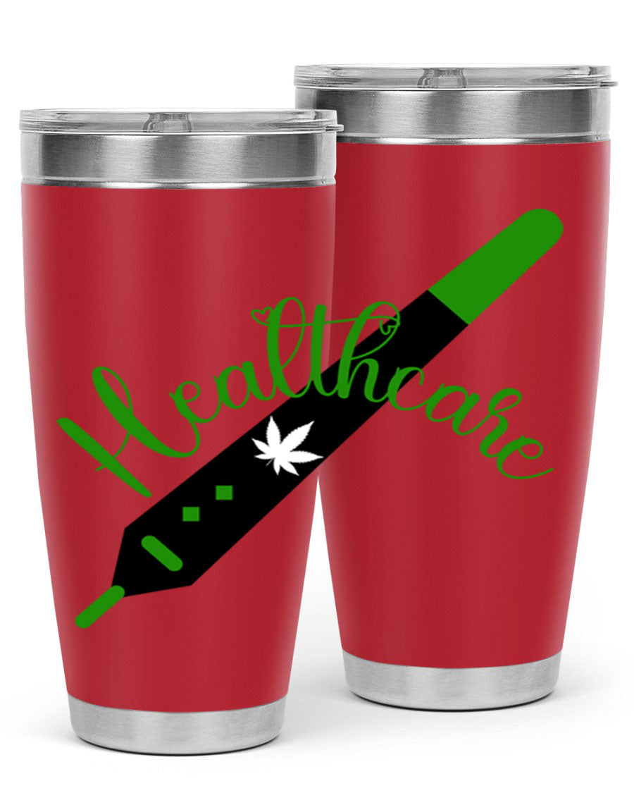 Health care weed 104# tumbler, a double wall vacuum stainless steel tumbler with copper lining, designed to keep beverages hot or cold.