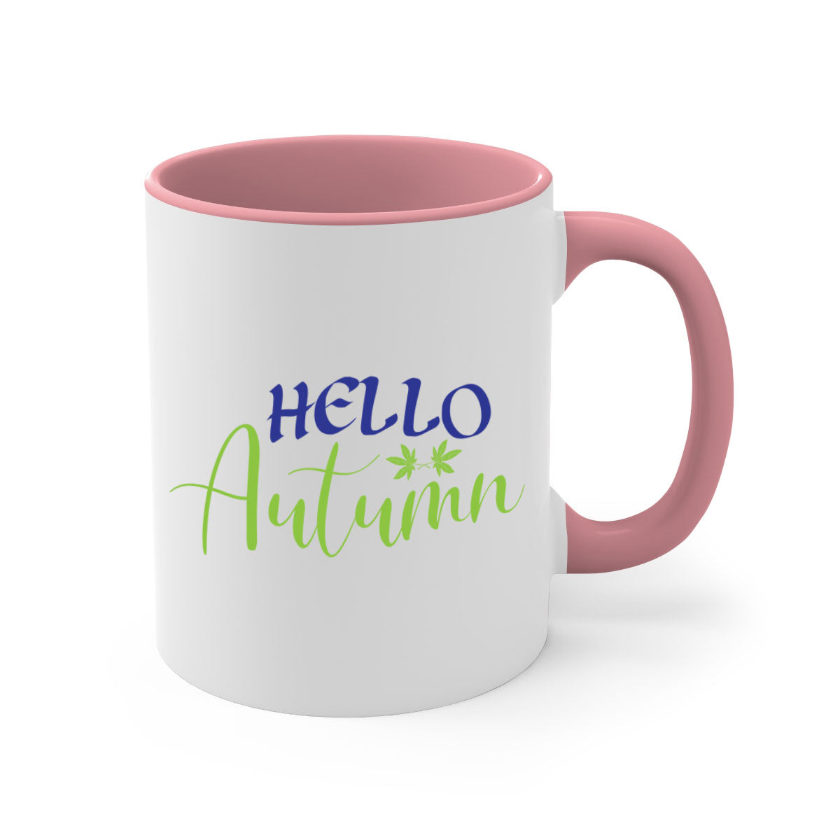 Hello Autumn 271# Mug featuring a two-tone design with a colored handle and glossy finish, perfect for fall beverages.
