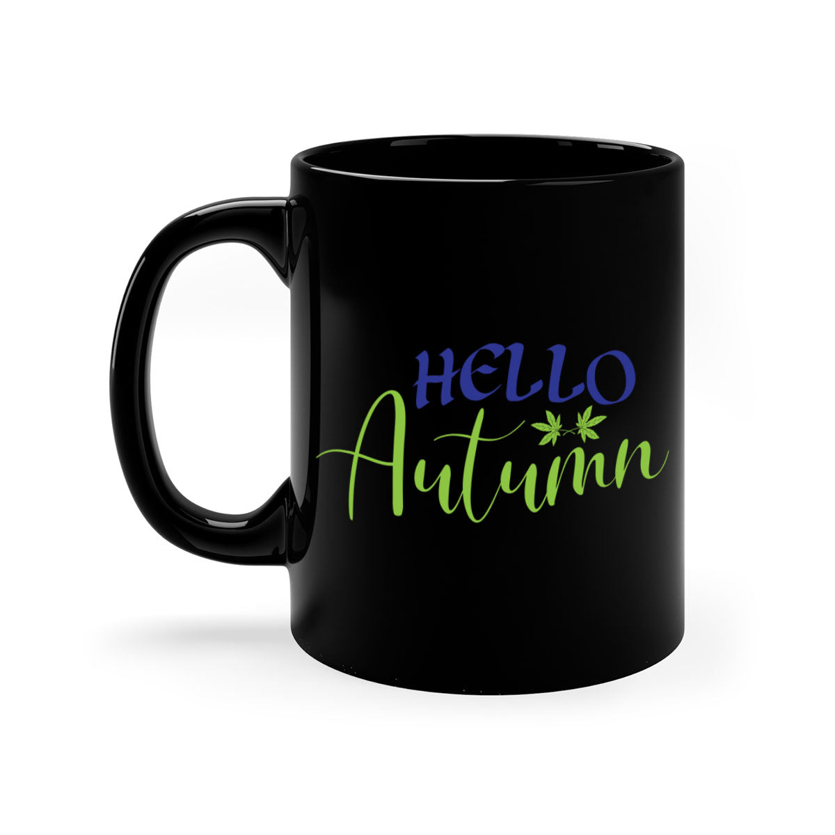 Hello Autumn 271# Mug featuring a two-tone design with a colored handle and glossy finish, perfect for fall beverages.