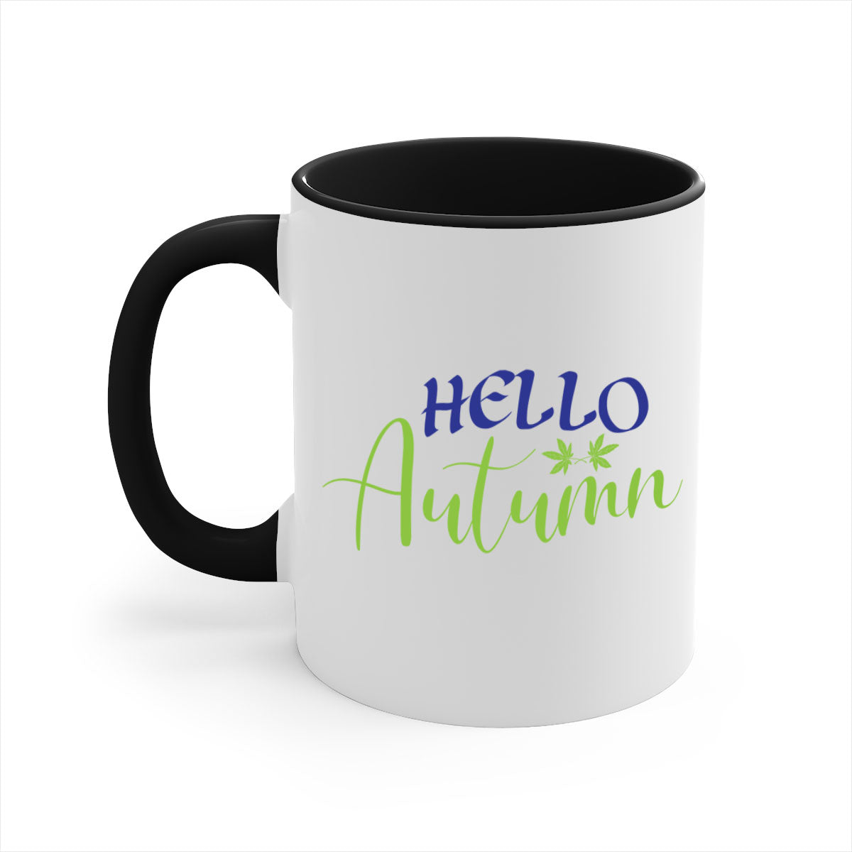 Hello Autumn 271# Mug featuring a two-tone design with a colored handle and glossy finish, perfect for fall beverages.