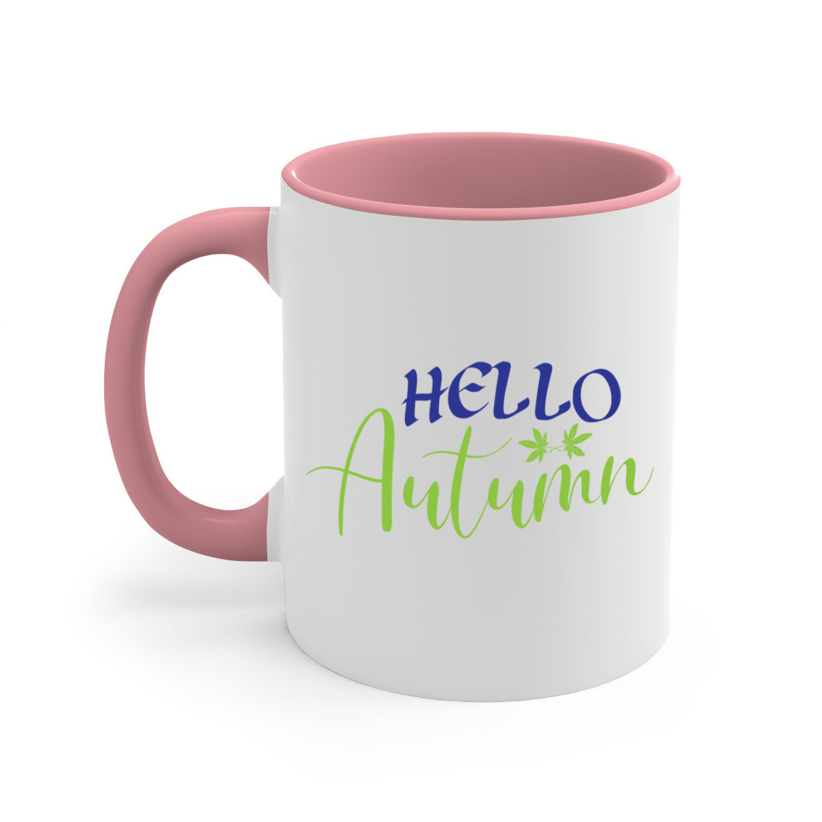 Hello Autumn 271# Mug featuring a two-tone design with a colored handle and glossy finish, perfect for fall beverages.