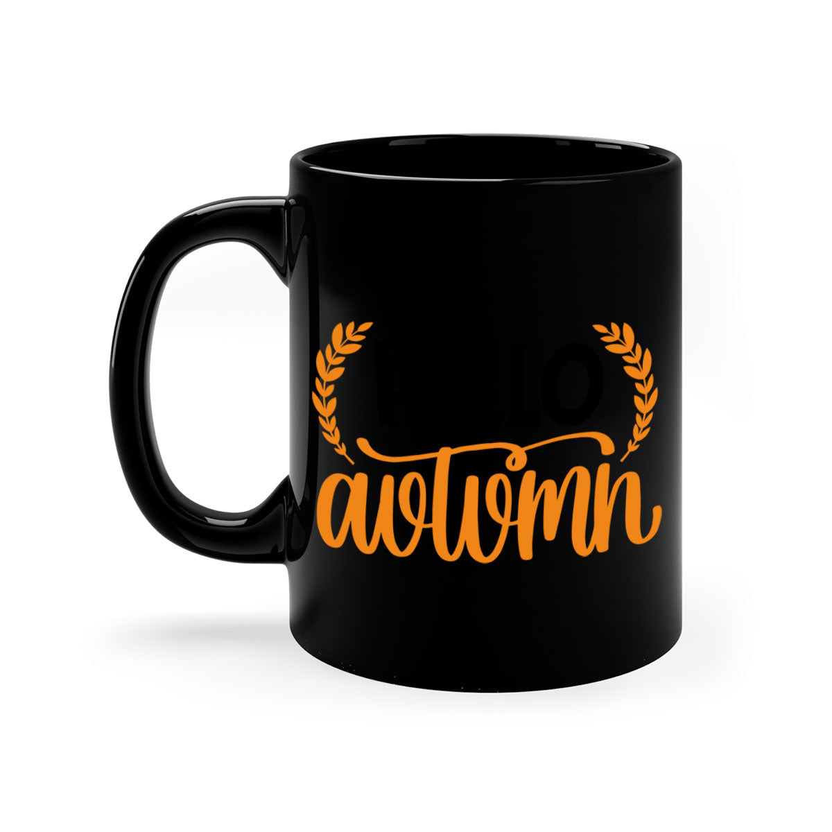 Hello Autumn 493# Mug featuring a two-tone design with a colored handle and glossy finish, available in multiple colors.