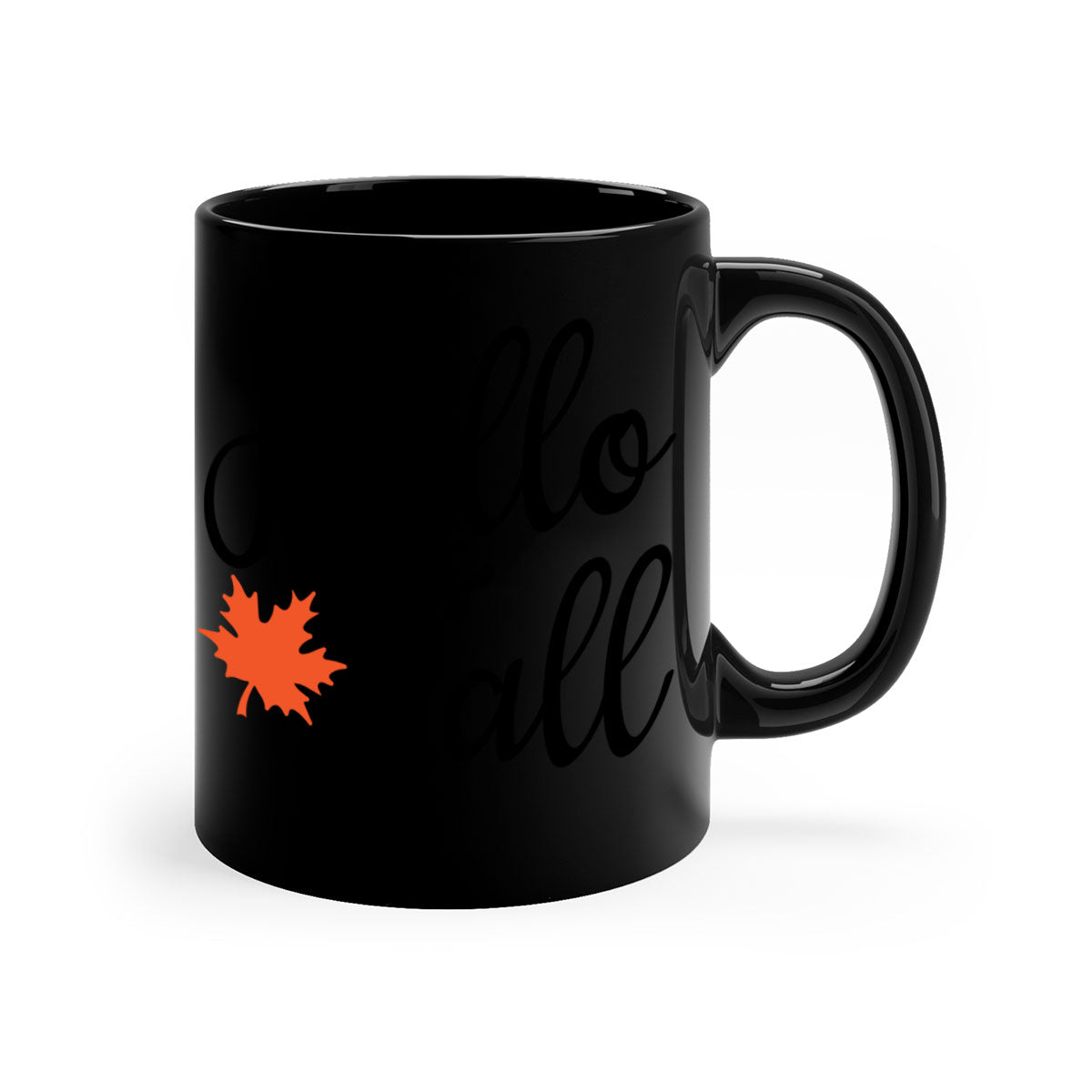Hello Fall 274# Mug featuring a glossy finish, colored handle, and interior, available in five colors and two sizes.