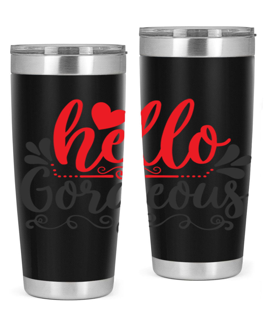 Hello Gorgeous Style 155# Tumbler in stainless steel with a stylish design, perfect for hot and cold beverages.
