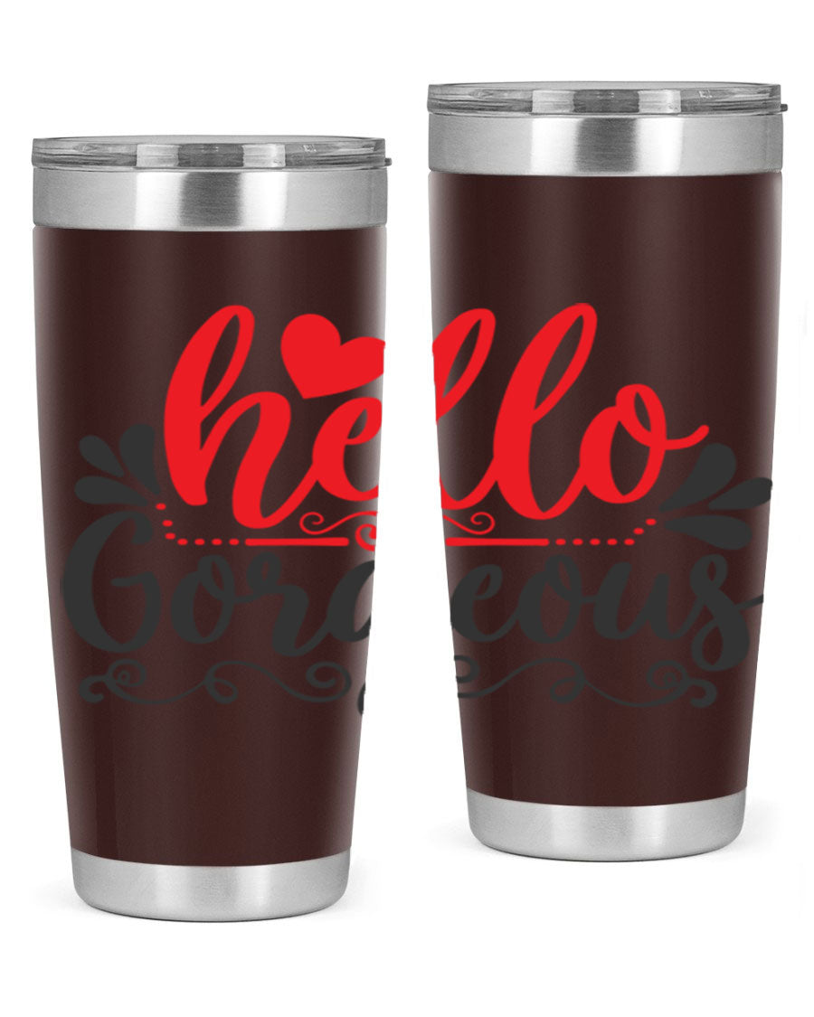 Hello Gorgeous Style 155# Tumbler in stainless steel with a stylish design, perfect for hot and cold beverages.